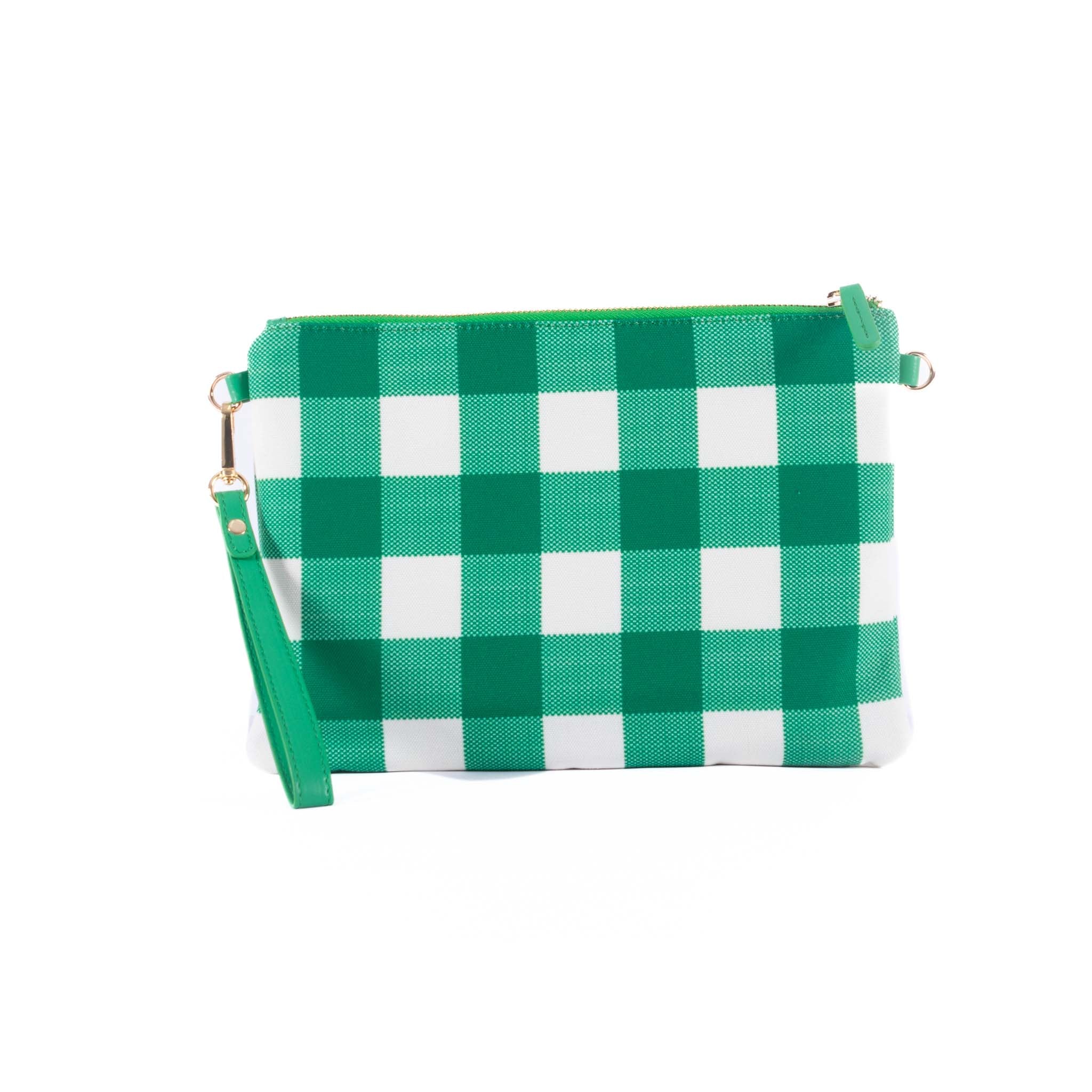 Capri - Green & White Gingham Crossbody (Large)