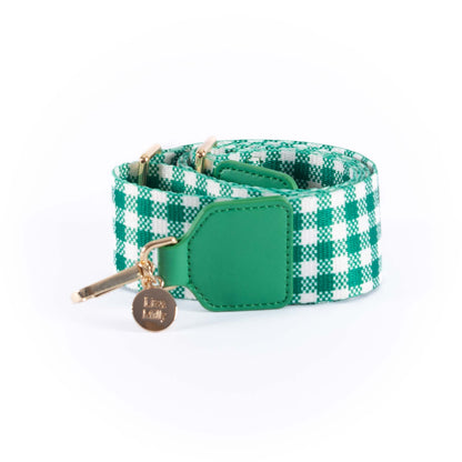 Guitar Strap - Green & White Gingham