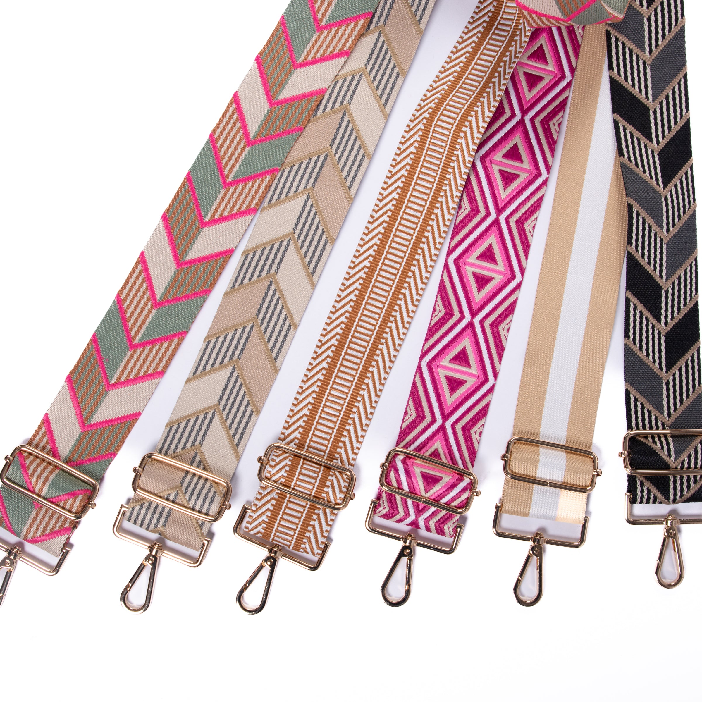 Guitar Strap - Pink and Green Arrows