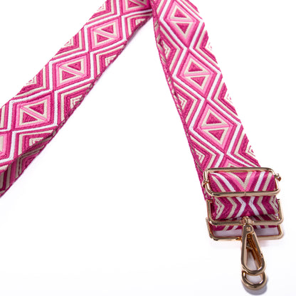 Guitar Strap - Pink Triangles