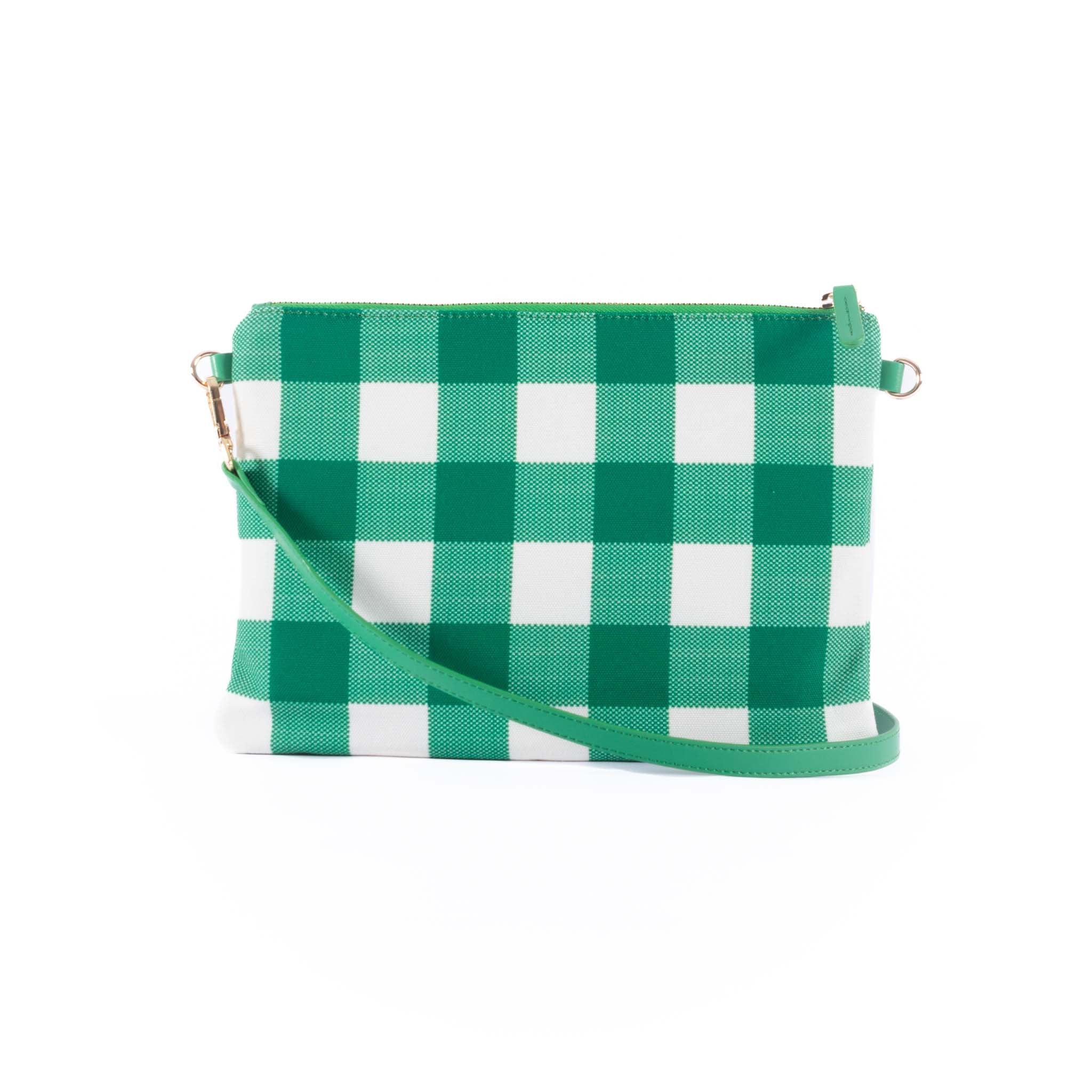 Capri - Green & White Gingham Crossbody (Large)