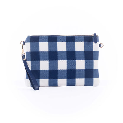 Capri - Navy & White Gingham Crossbody (Large)