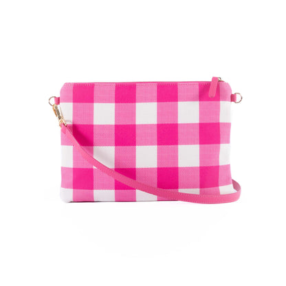 Capri - Pink & White Gingham Crossbody (Large)