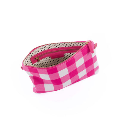 Capri - Pink & White Gingham Crossbody (Large)