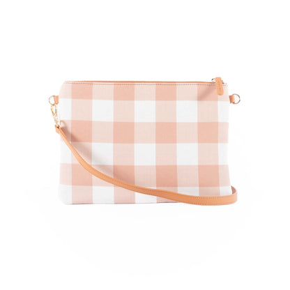 Capri - Latte & White Gingham Crossbody (Large)