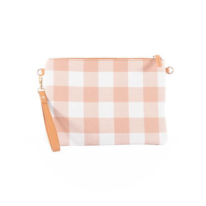 Capri - Latte & White Gingham Crossbody (Large)