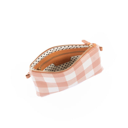 Capri - Latte & White Gingham Crossbody (Small)