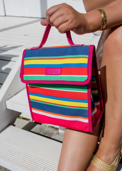 Satchel Lunch Bag - Bright Stripes