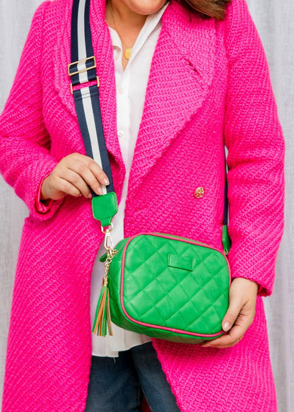 Sally -  Quilted Green/Pink