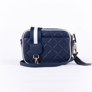 Sally -  Quilted Navy/White