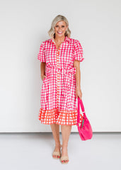 Daisy Dress - Pink/Red Gingham