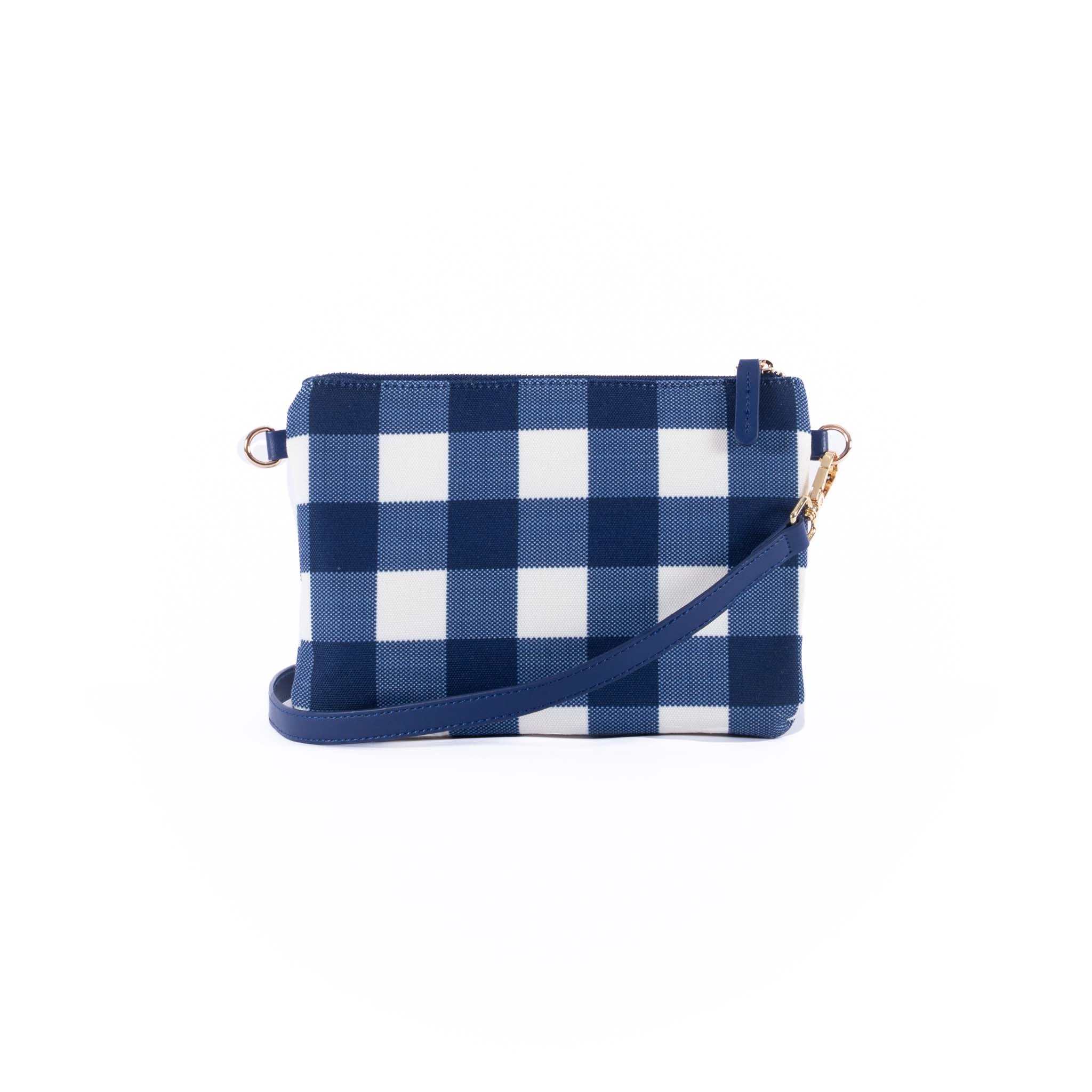 Capri - Navy & White Gingham Crossbody (Small)