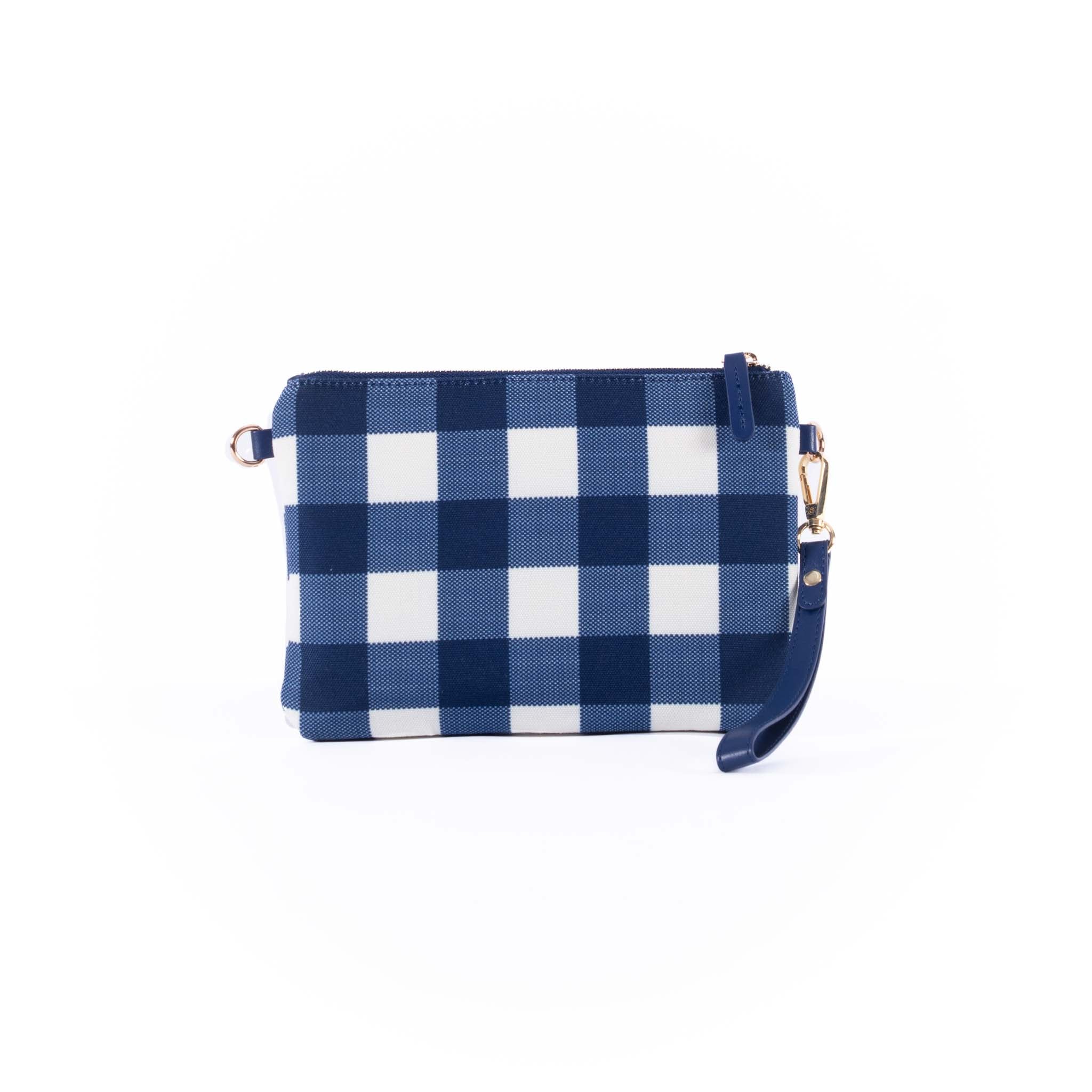 Capri - Navy & White Gingham Crossbody (Small)