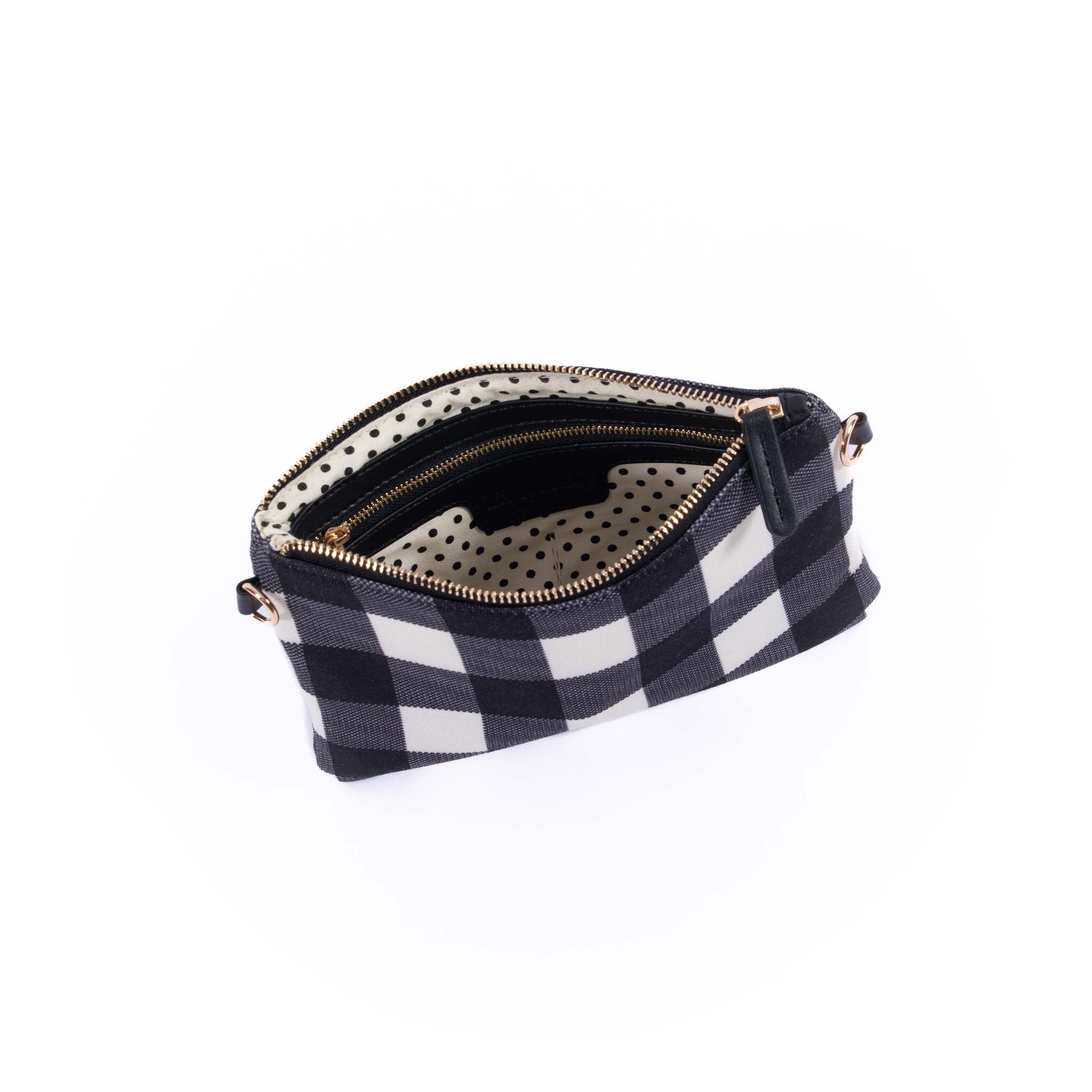 Capri - Black & White Gingham Crossbody (Small)