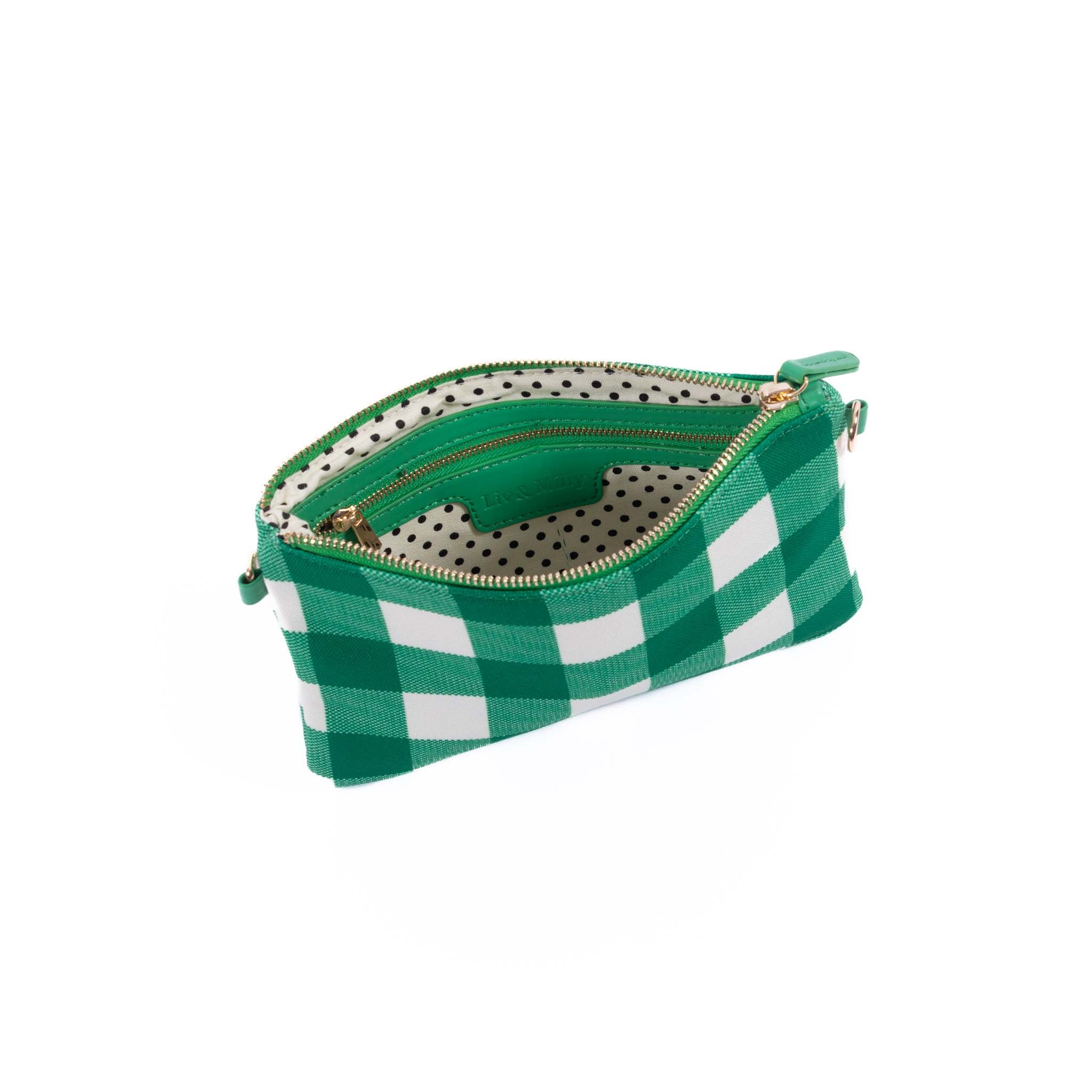 Capri - Green & White Gingham Crossbody (Small)