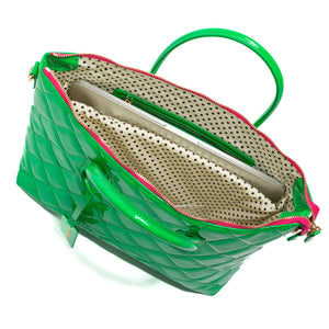 Milan Laptop Bag - Patent Green
